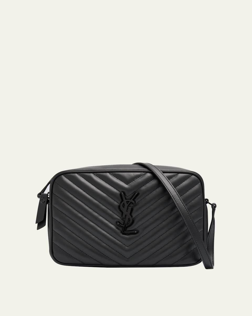 Lou Medium YSL Camera Bag with Pocket in Quilted Leather